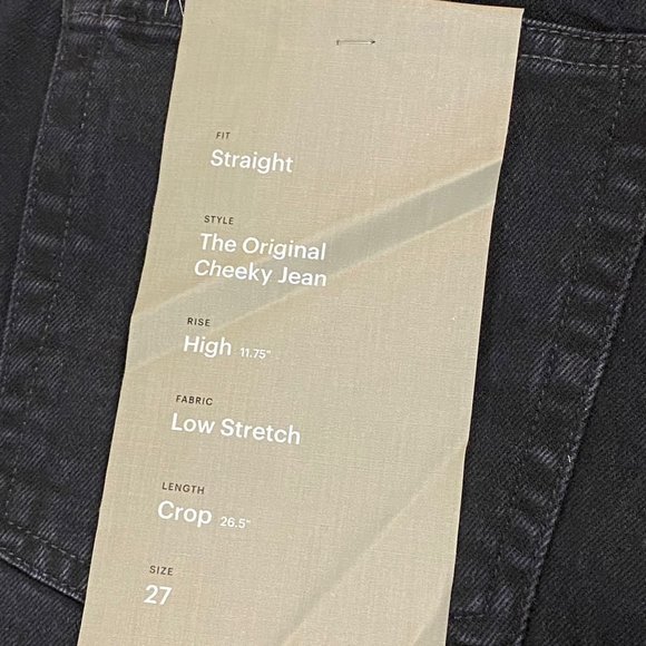 Everlane The Original Cheeky High Rise Black Denim Cropped Jeans Women's Size 27 - Picture 9 of 16